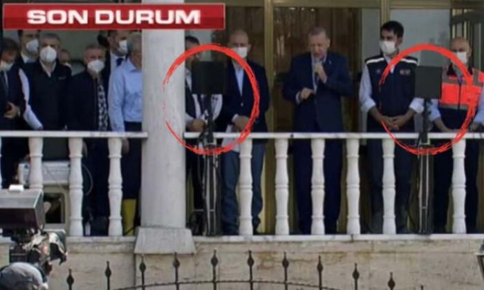 Erdoğan için cami bahçesine prompter kuruldu