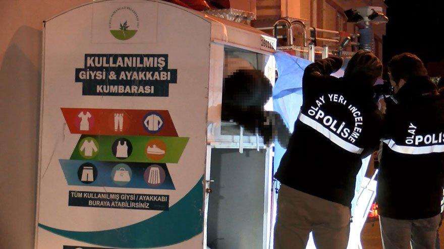 Bursa’da giysi kumbarasında inanılmaz ölüm!
