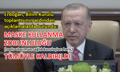 Cumhurbaşkanı Erdoğan açıkladı: Maske yasağı kalktı