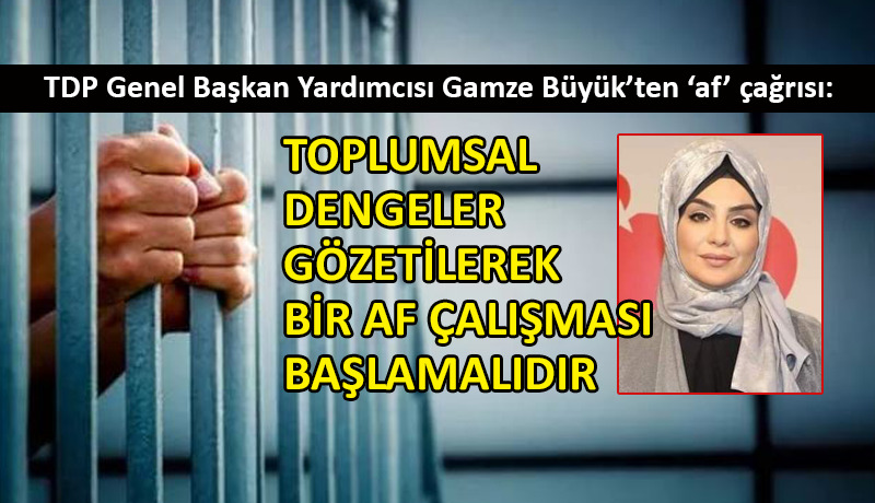 TDP Genel Başkan Yardımcısı Büyük’ten ‘af’ çağrısı geldi