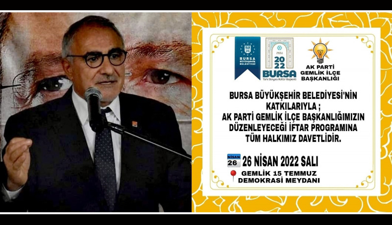 CHP Gemlik İlçe Başkanı Aksu: AKP’nin iftarına neden Büyükşehir sponsor oluyor?
