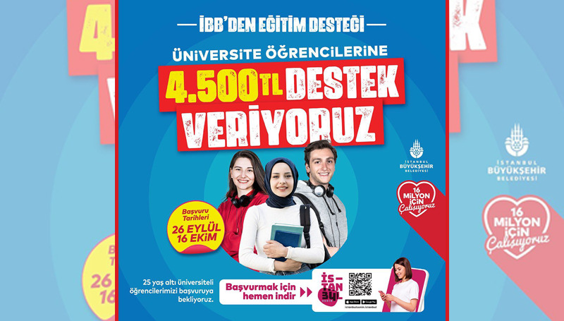 İBB’den 75 bin öğrenciye 4 bin 500 TL destek