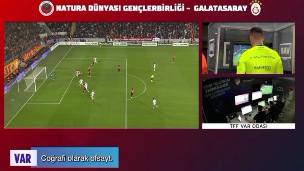 Galatasaray’ın iptal edilen golünde VAR kaydı açıklandı: Coğrafi olarak ofsayt!