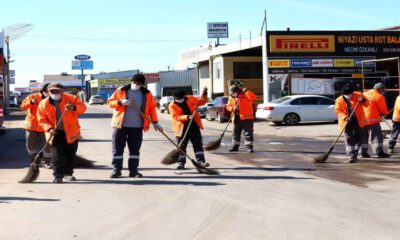 Aksaray’ın cadde ve sokaklarında tazyikli temizlik
